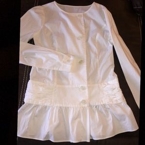 White flare bottom blouse